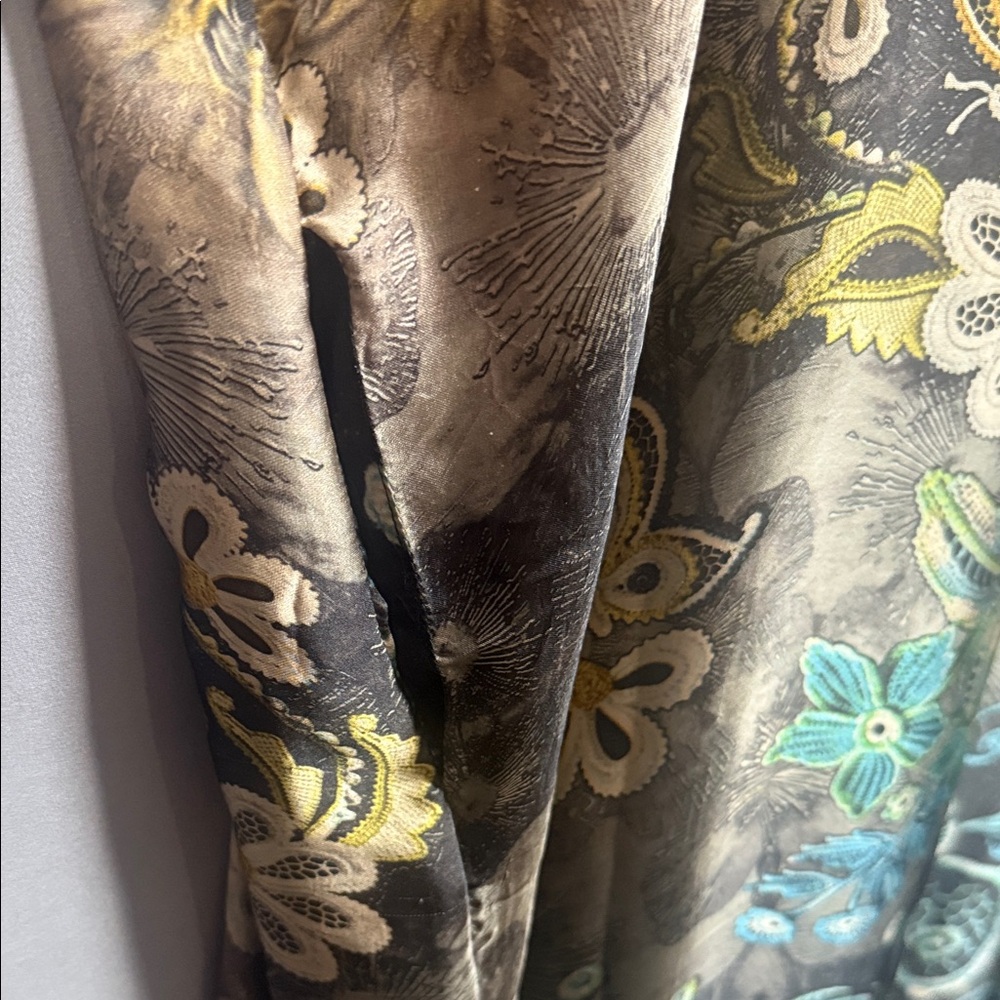 Silk Chiffon Oversized Boho Floral Kaftan Maxi Dress One Size - Picture 7 of 11